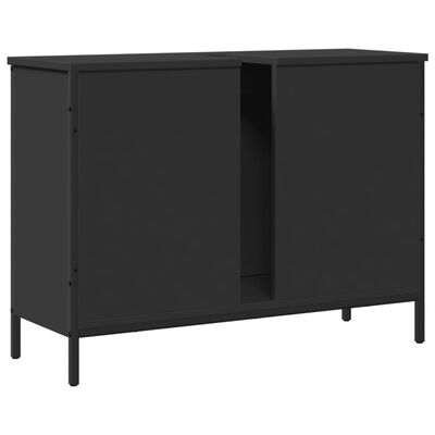 vidaXL Armoire lavabo de salle de bain noir 80x30x60 cm