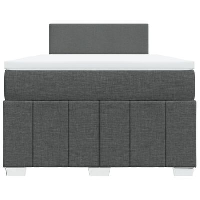 vidaXL Sommier à lattes de lit avec matelas gris foncé 120x190cm tissu