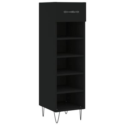 vidaXL Armoire à chaussures noir 30x35x105 cm bois d'ingénierie