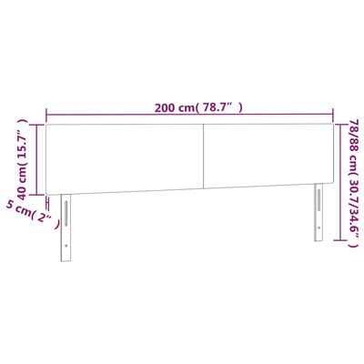 vidaXL Tête de lit à LED Noir 200x5x78/88 cm Similicuir