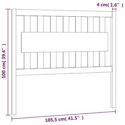 vidaXL Tête de lit Noir 105,5x4x100 cm Bois massif de pin