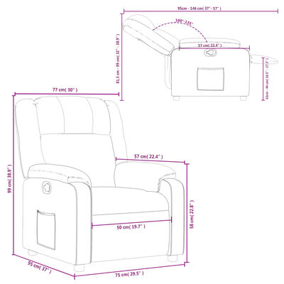 vidaXL Fauteuil inclinable Gris clair Tissu