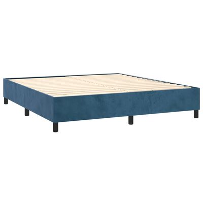 vidaXL Sommier à lattes de lit matelas et LED Bleu foncé 160x200 cm