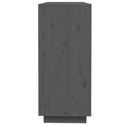 vidaXL Buffet Gris 110,5x35x80 cm Bois massif de pin