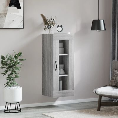 vidaXL Armoire murale sonoma gris 34,5x34x90 cm