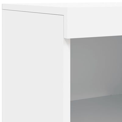 vidaXL Buffet avec lumières LED blanc 283x37x100 cm