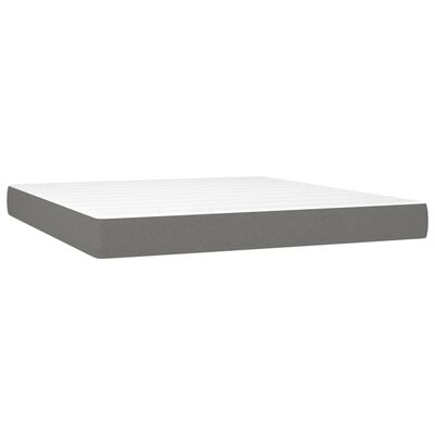 vidaXL Sommier à lattes de lit matelas LED Gris foncé 180x200 cm Tissu