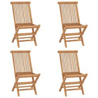 vidaXL Chaises de jardin pliables 4 pcs Bois de teck massif