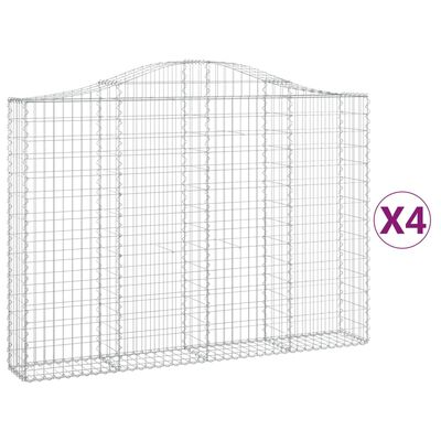 vidaXL Paniers à gabions arqués 4 pcs 200x30x140/160 cm Fer galvanisé