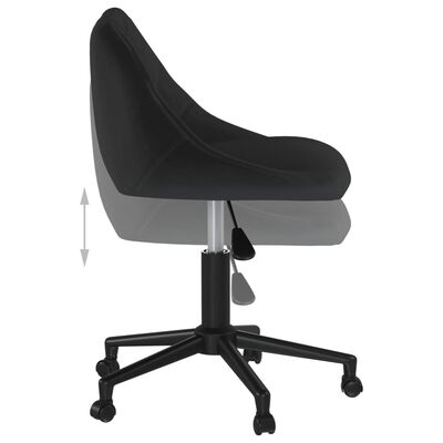 vidaXL Chaise pivotante de salle à manger Noir Velours