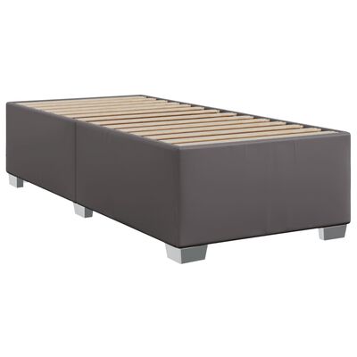 vidaXL Sommier à lattes de lit avec matelas Gris 90x190 cm Similicuir