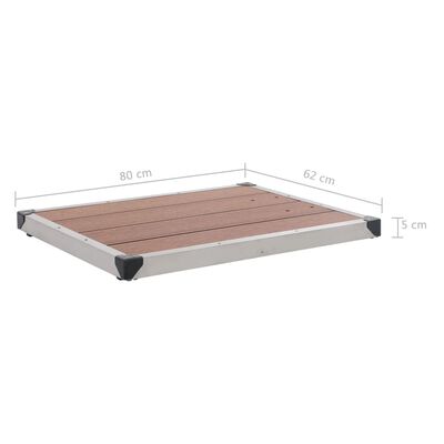 vidaXL Douche de jardin avec base marron 220 cm Aluminium