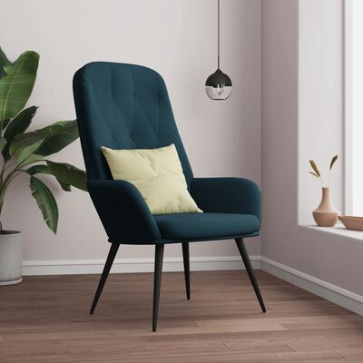 vidaXL Chaise de relaxation Bleu Velours