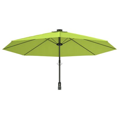 vidaXL Parasol mural avec LES pomme verte 290 cm