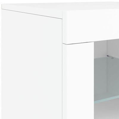 vidaXL Buffet avec lumières LED blanc 202x37x67 cm