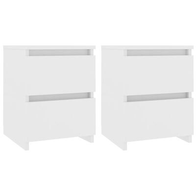 vidaXL Tables de chevet 2 pcs Blanc 30x30x40 cm Bois d'ingénierie