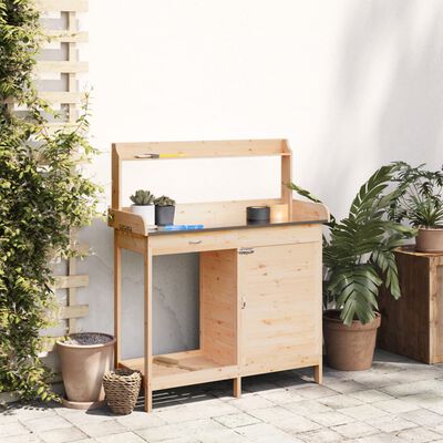 vidaXL Table de rempotage avec armoire bois massif de sapin