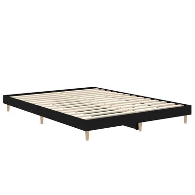 vidaXL Cadre de lit sans matelas noir 135x190 cm bois d'ingénierie