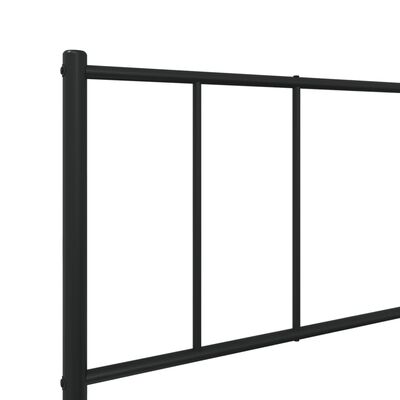 vidaXL Cadre de lit métal sans matelas avec tête de lit noir 90x200 cm