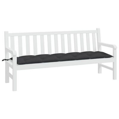 vidaXL Coussin de banc de jardin noir 180x50x7 cm tissu oxford