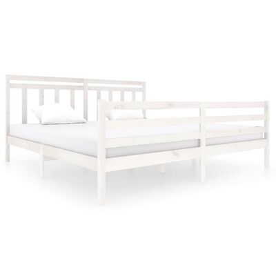 vidaXL Cadre de lit Blanc Bois massif 200x200 cm