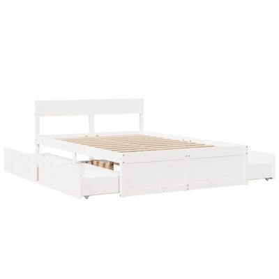 vidaXL Cadre de lit sans matelas blanc 120x190 cm bois de pin massif