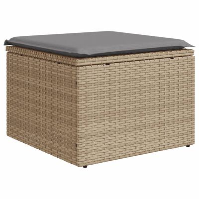 vidaXL Salon de jardin avec coussins 13 pcs beige résine tressée