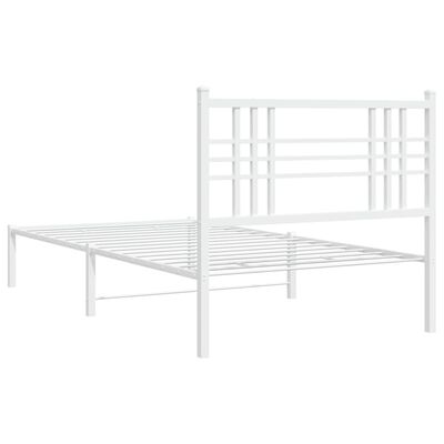 vidaXL Cadre de lit métal sans matelas et tête de lit blanc 100x200 cm