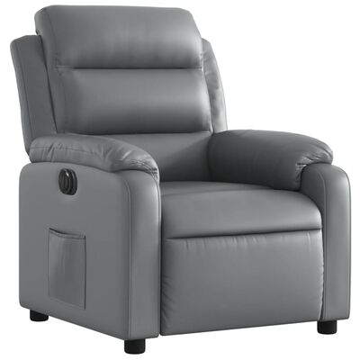 vidaXL Fauteuil inclinable électrique Gris Similicuir