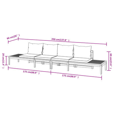 vidaXL Bancs de jardin avec coussins gris foncé lot de 2 Bois d'acacia