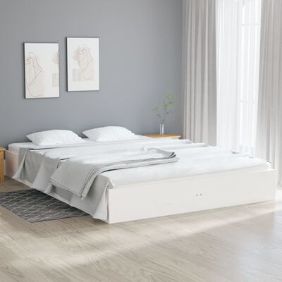 vidaXL Cadre de lit sans matelas blanc bois massif 140x200 cm