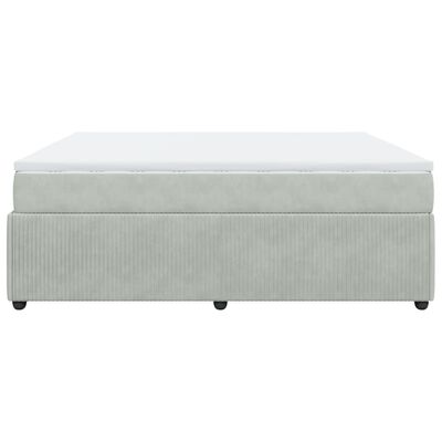 vidaXL Sommier à lattes de lit et matelas Gris clair 180x200cm Velours