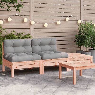 vidaXL Canapé de jardin avec coussins et repose-pied 2 places