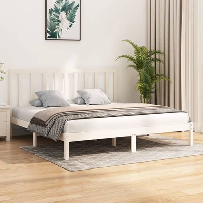 vidaXL Cadre de lit sans matelas blanc bois massif de pin 200x200 cm