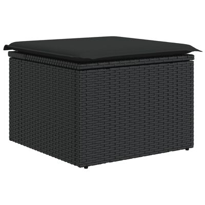 vidaXL Salon de jardin avec coussins 13 pcs noir résine tressée