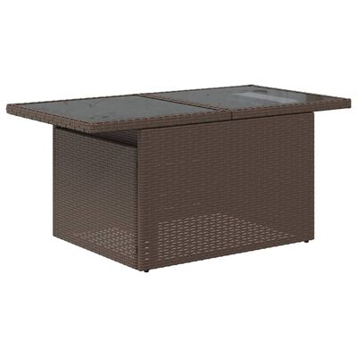 vidaXL Salon de jardin 10 pcs avec coussins marron résine tressée