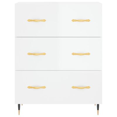 vidaXL Buffet Blanc brillant 69,5x34x90 cm Bois d'ingénierie