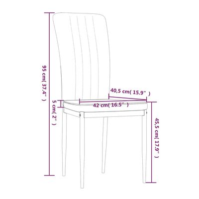 vidaXL Chaises à manger lot de 4 Crème Velours