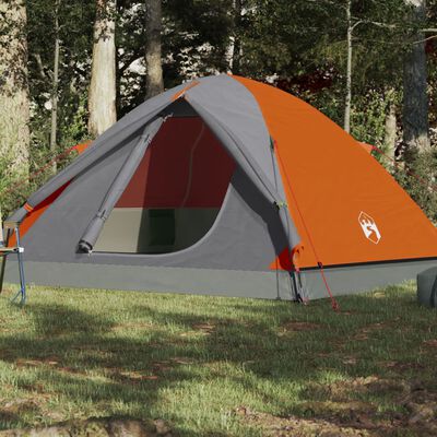 vidaXL Tente de camping à dôme 3 personnes orange imperméable