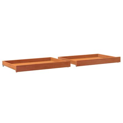 vidaXL Tiroirs de lit de jour 2 pcs cire marron bois de pin massif