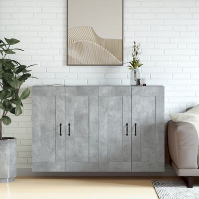 vidaXL Armoires murales 2 pcs gris béton bois d'ingénierie