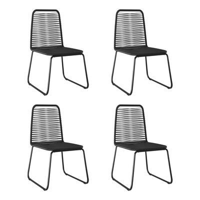 vidaXL Chaises d'extérieur lot de 4 Résine tressée Noir