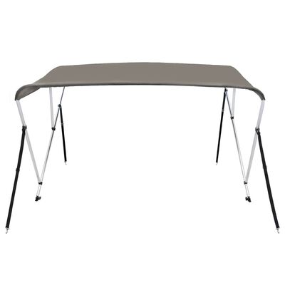 vidaXL Auvent bimini à 3 arceaux gris 183x196x137 cm