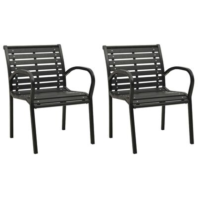 vidaXL Chaises de jardin lot de 2 Acier et WPC Noir