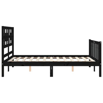 vidaXL Cadre de lit sans matelas noir 140x190 cm bois de pin massif