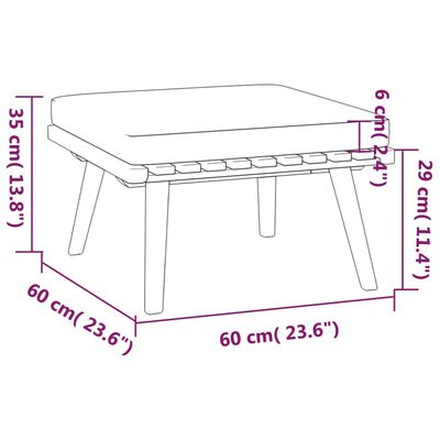 vidaXL Salon de jardin 4 pcs avec coussins Bois d'acacia solide