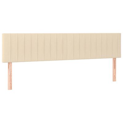 vidaXL Sommier à lattes de lit avec matelas Crème 160x200 cm Tissu