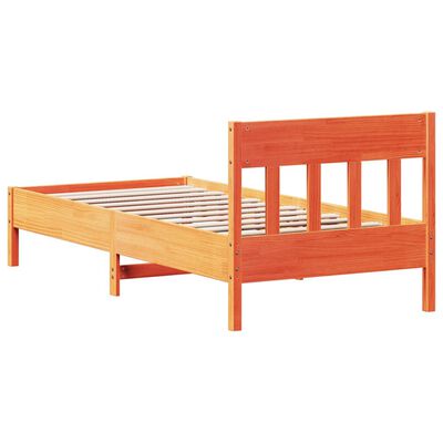 vidaXL Cadre de lit sans matelas cire marron 100x200cm bois pin massif