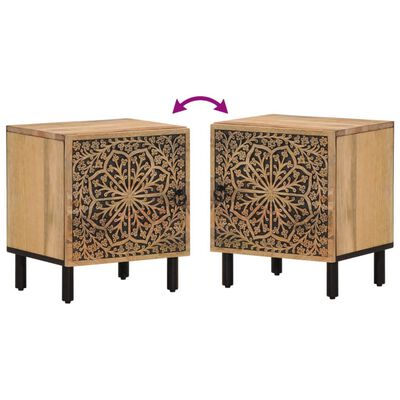 vidaXL Tables de chevet 2 pcs 40x33x46 cm Bois de manguier solide