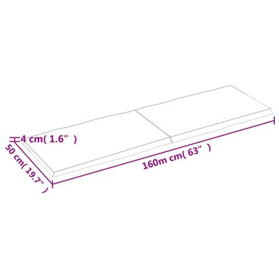 vidaXL Dessus de table bois massif non traité bordure assortie